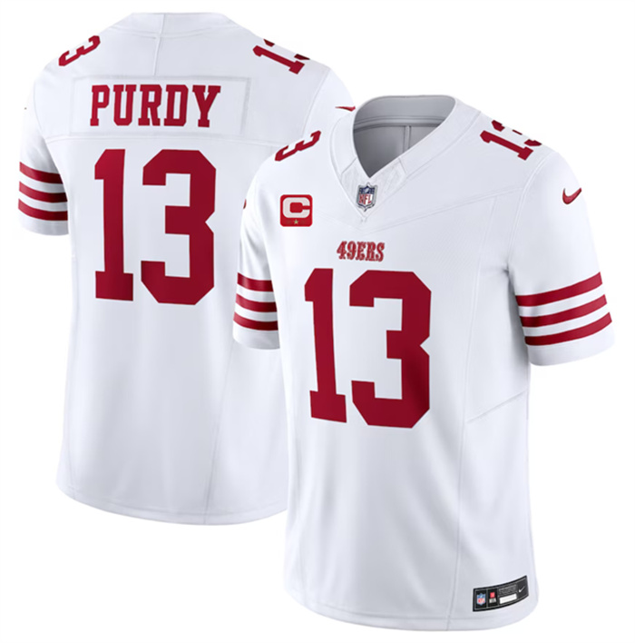 Personalized Men’s San Francisco 49ers #13 Brock Purdy White 2023 F.U.S.E. With 1-Star C Patch Untouchable Limited Stitched Football Jersey