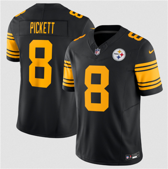 Personalized Men’s Pittsburgh Steelers #8 Kenny Pickett Black 2023 F.U.S.E. Color Rush Limited Jersey