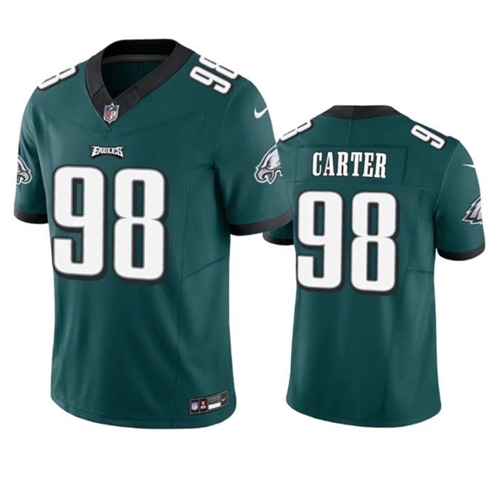 Personalized Men’s Philadelphia Eagles #98 Jalen Carter Green 2023 F.U.S.E. Untouchable Limited Stitched Football Jersey