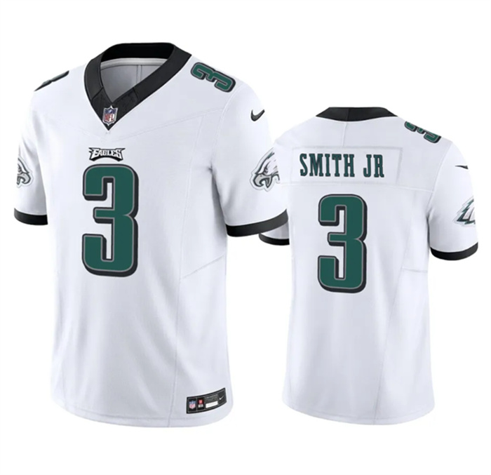 Personalized Men’s Philadelphia Eagles #3 Nolan Smith JR White 2023 F.U.S.E. Untouchable Limited Stitched Football Jersey