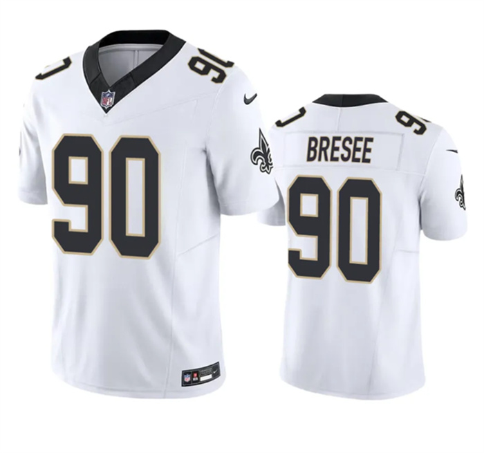 Personalized Men’s New Orleans Saints #90 Bryan Bresee White 2023 F.U.S.E. Untouchable Limited Stitched Jersey