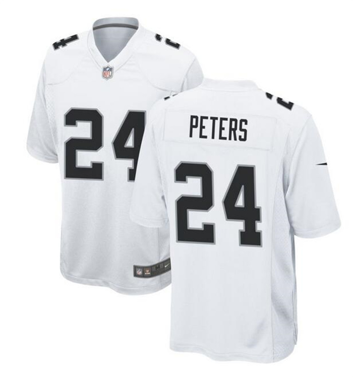 Personalized Men’s Las Vegas Raiders #24 Marcus Peters White Stitched Football Game Jersey