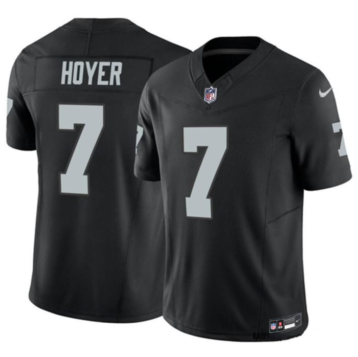 Personalized Men’s Las Vegas Raiders #7 Brian Hoyer Black 2023 F.U.S.E Untouchable Stitched Football Jersey