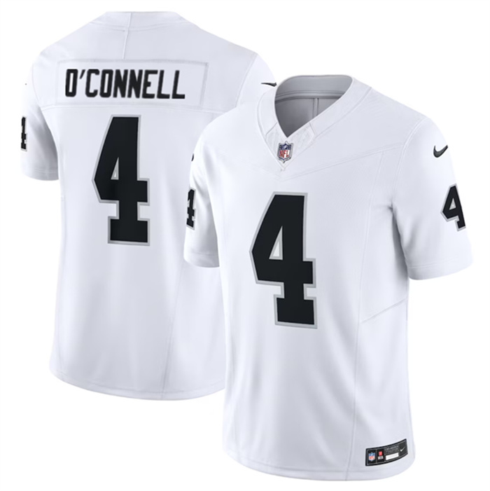 Personalized Men’s Las Vegas Raiders #4 Aidan O’Connell White 2023 F.U.S.E Untouchable Stitched Football Jersey