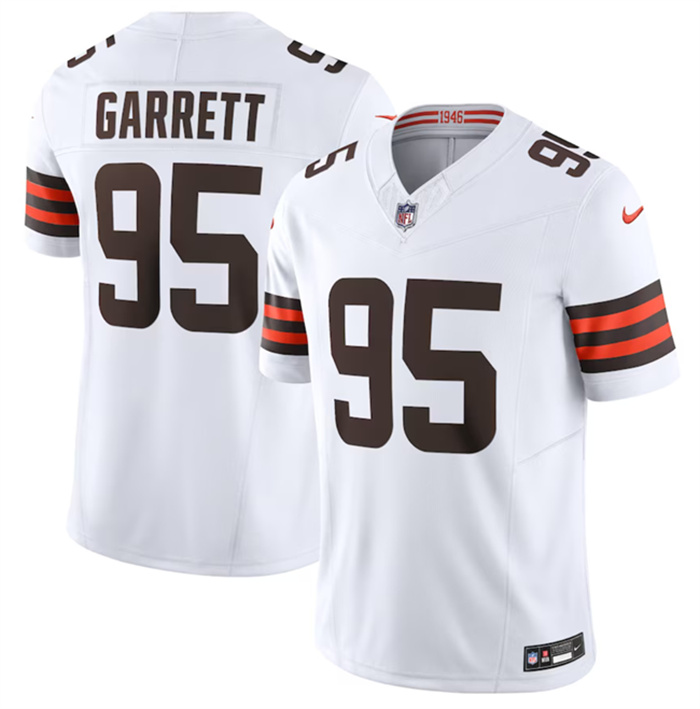 Personalized Men’s Cleveland Browns #95 Myles Garrett White 2023 F.U.S.E. Untouchable Limited Stitched Jersey