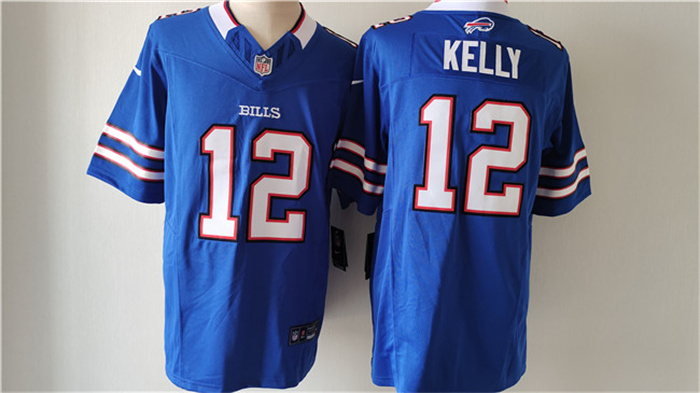 Personalized Men’s Buffalo Bills #12 Jim Kelly Blue 2023 F.U.S.E. Untouchable Limited Stitched Jersey
