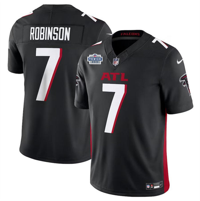 Personalized Men’s Atlanta Falcons #7 Bijan Robinson Black 2023 F.U.S.E. With Prem1ere Patch Untouchable Limited Stitched Football Jersey