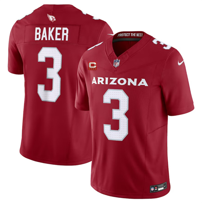 Personalized Men’s Arizona Cardinals #3 Budda Baker Red 2023 F.U.S.E. With 4-Star C Patch Untouchable F.U.S.E. Limited Stitched Football Jersey
