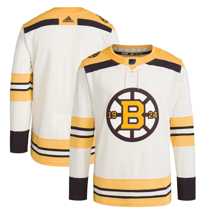 Personalized Men’s Boston Bruins Blank Cream 100th Anniversary Stitched Jersey