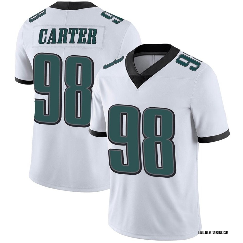 Personalized Men’s Philadelphia Eagles #98 Jalen Carter White limited Football Jersey