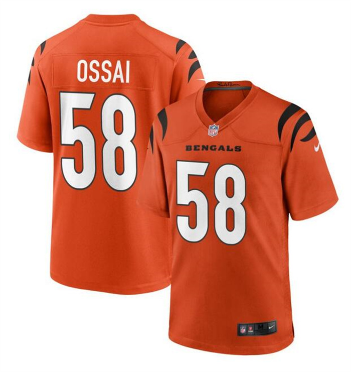 Personalized Men’s Cincinnati Bengals #58 Joseph Ossai Orange Stitched Game Jersey