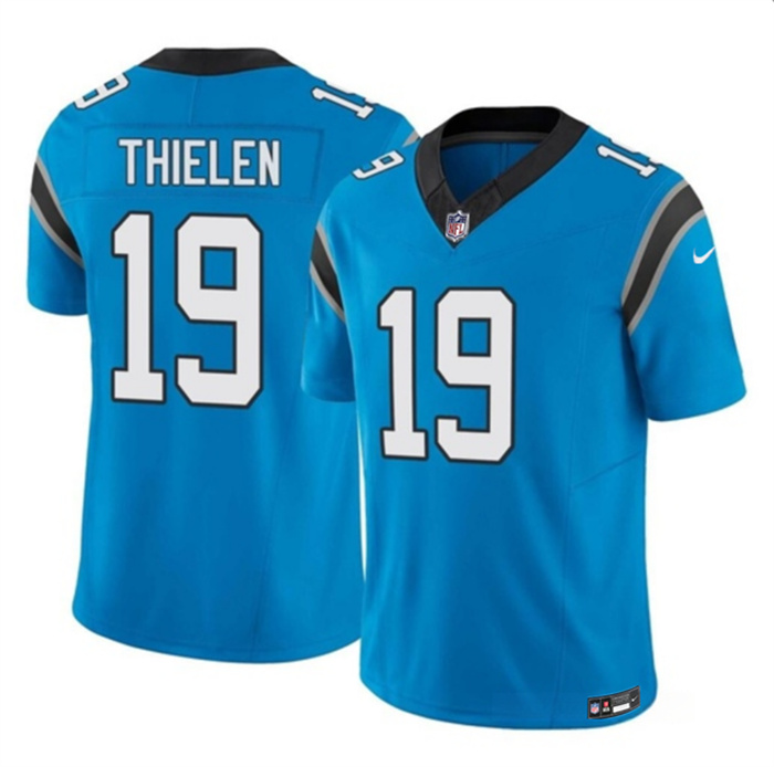 Personalized Men’s Carolina Panthers #19 Adam Thielen Blue 2023 F.U.S.E. Untouchable Stitched Football Jersey