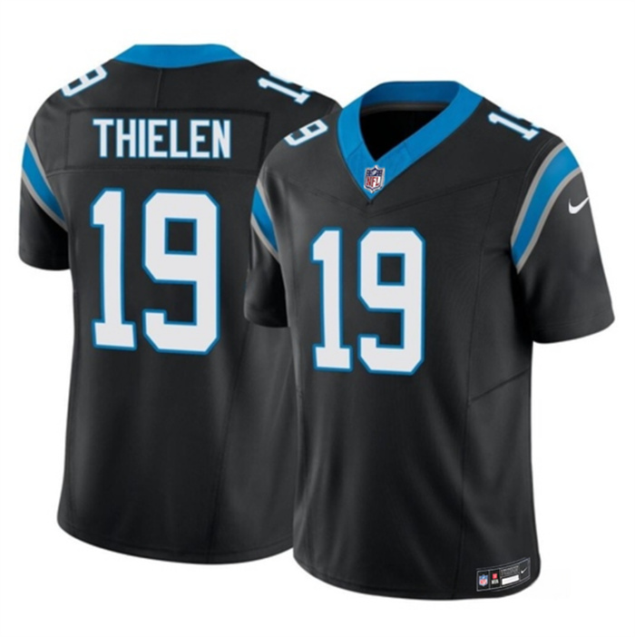 Personalized Men’s Carolina Panthers #19 Adam Thielen Black 2023 F.U.S.E. Untouchable Stitched Football Jersey