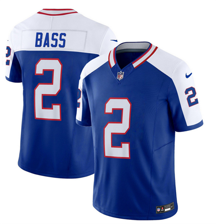 Personalized Men’s Buffalo Bills #2 Tyler Bass Blue White 2023 F.U.S.E. Throwback Untouchable Limited Stitched Jersey