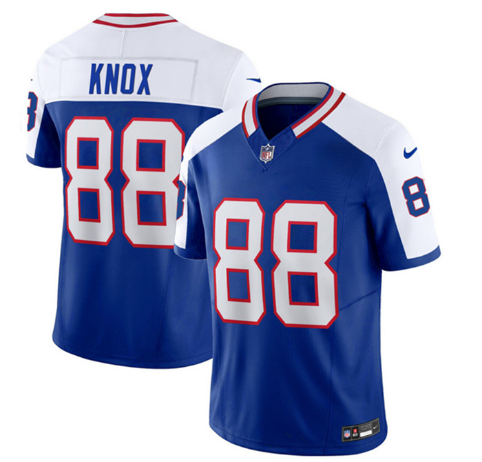 Personalized Men’s Buffalo Bills #88 Dawson Knox Blue White 2023 F.U.S.E. Throwback Untouchable Limited Stitched Jersey