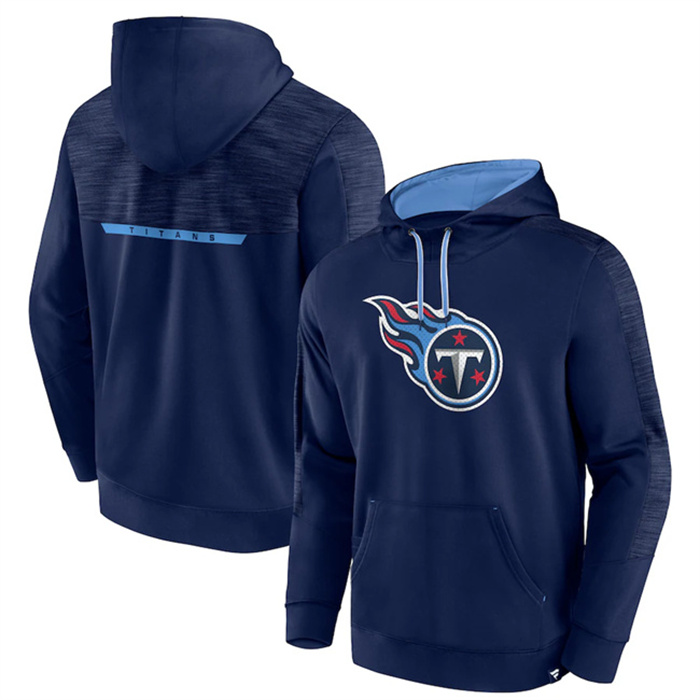 Personalized Men’s Tennessee Titans Navy Defender Evo Pullover Hoodie