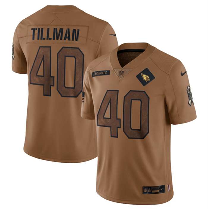Personalized Men’s Arizona Cardinals #40 Pat Tillman 2023 Brown Salute To Service Limited Stitched Football Jersey