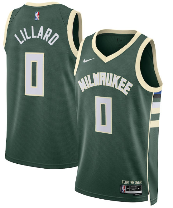 Personalized Milwaukee Bucks #0 Damian Lillard Green Jersey