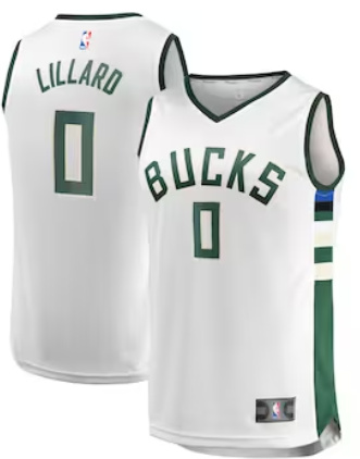 Personalized Milwaukee Bucks #0 Damian Lillard White Jersey