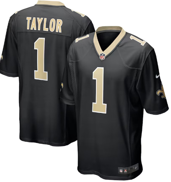 Personalized Men’s New Orleans Saints #1 Alontae Taylor Limited Black Untouchable Jersey