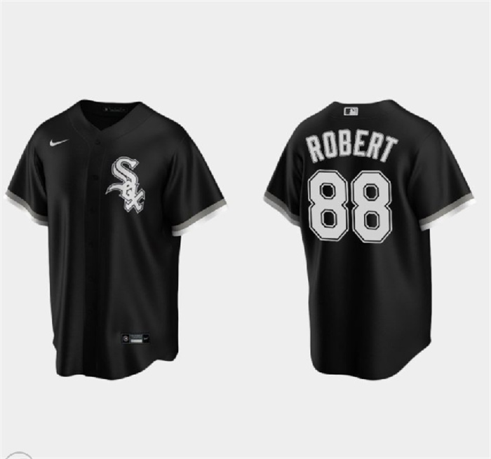 Personalized Men’s Chicago White Sox #88 Luis Robert Black Cool Base Stitched Jersey