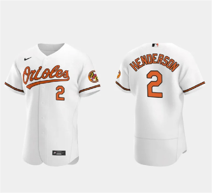 Personalized Men’s Baltimore Orioles #2 Gunnar Henderson White Flex Base Stitched Baseball Jersey