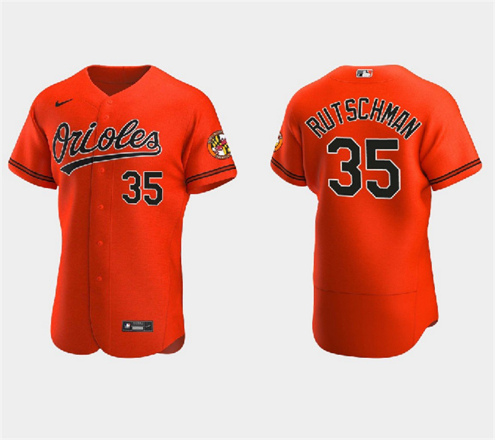 Personalized Men’s Baltimore Orioles #35 Adley Rutschman Orange Flex Base Stitched Baseball Jersey