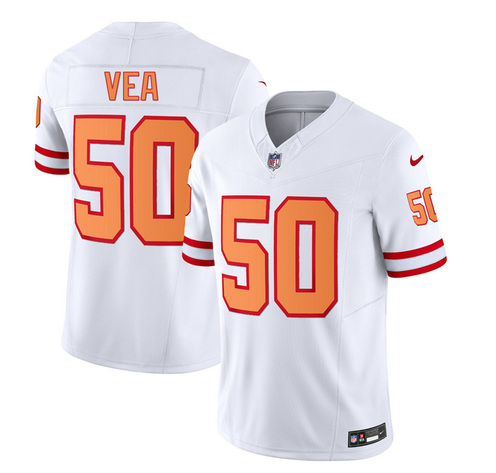 Personalized Men’s Tampa Bay Buccaneers #50 Vita Vea 2023 F.U.S.E. White Throwback Limited Stitched Jersey