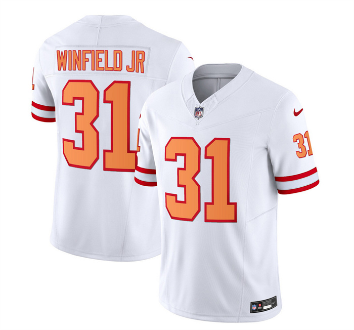 Personalized Men’s Tampa Bay Buccaneers #31 Antoine Winfield Jr. 2023 F.U.S.E. White Throwback Limited Stitched Jersey