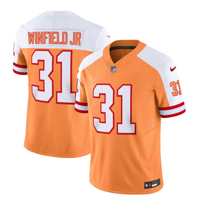 Personalized Men’s Tampa Bay Buccaneers #31 Antoine Winfield Jr. 2023 F.U.S.E. White Gold Throwback Limited Stitched Jersey