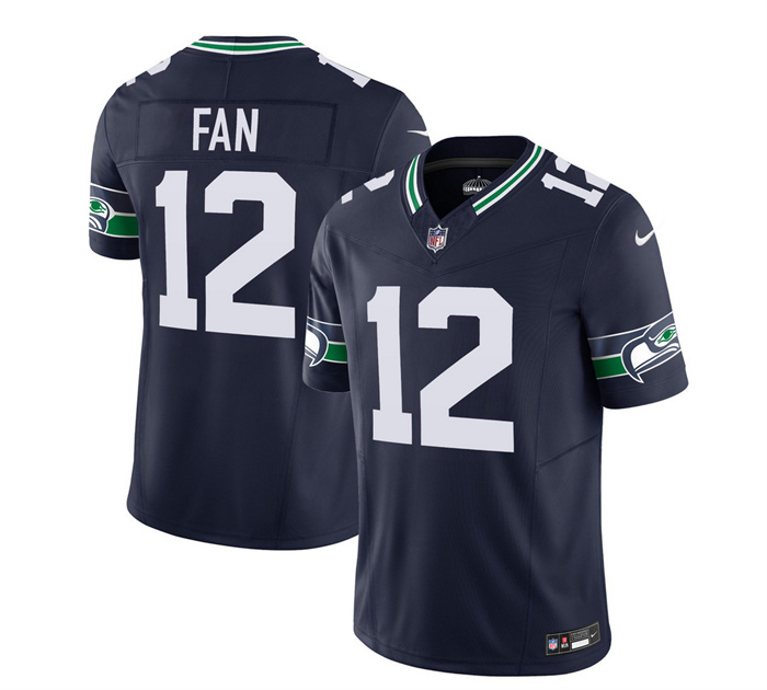 Personalized Men’s Seattle Seahawks #12 Fan 2023 F.U.S.E. Navy Limited Stitched Football Jersey
