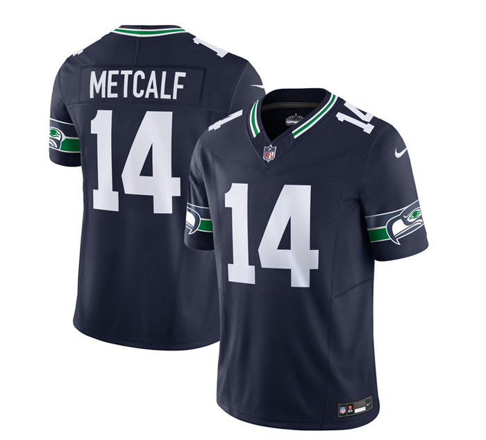 Personalized Men’s Seattle Seahawks #14 DK Metcalf 2023 F.U.S.E. Navy Limited Stitched Football Jersey