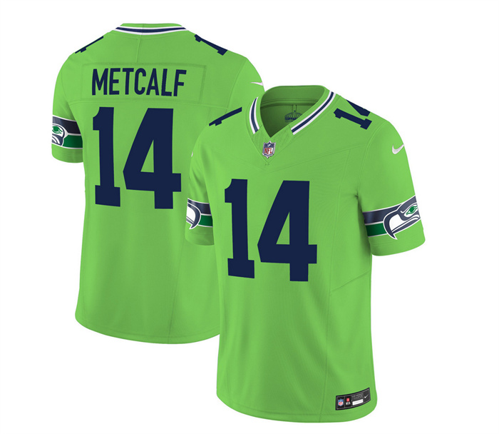 Personalized Men’s Seattle Seahawks #14 DK Metcalf 2023 F.U.S.E. Green Limited Stitched Football Jersey