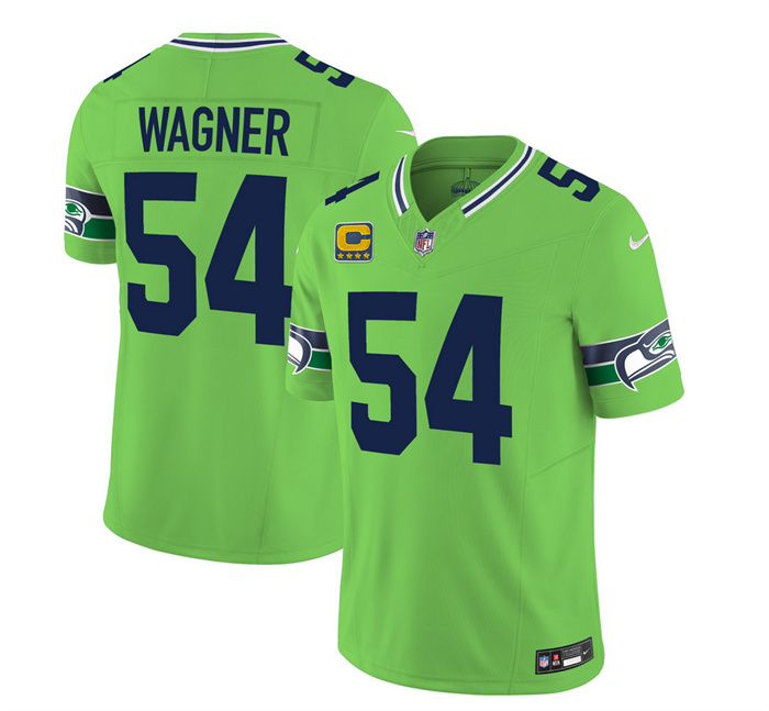 Personalized Men’s Seattle Seahawks #54 Bobby Wagner 2023 F.U.S.E. With 4-Star C Patch Green Limited Stitched Football Jersey