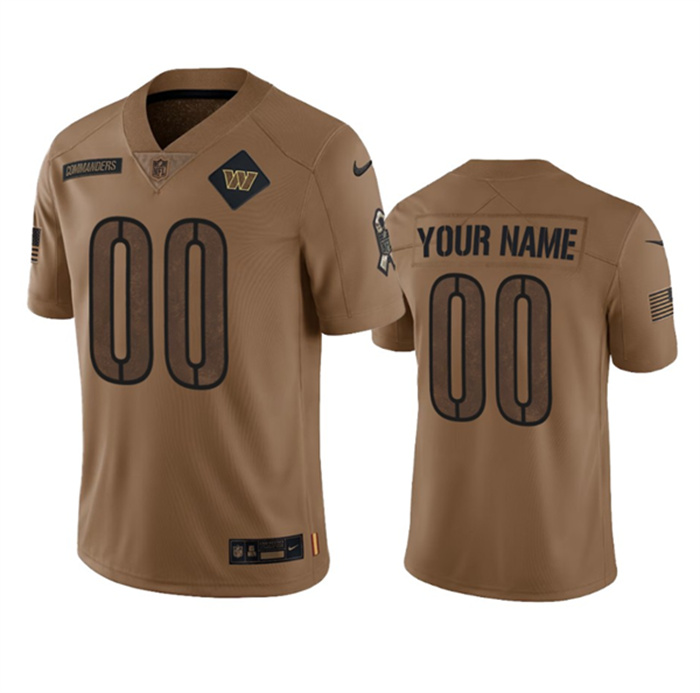 Personalized Men’s Washington Commanders Active Player 2023 Brown Salute To Setvice Limited Stitched Football Jersey