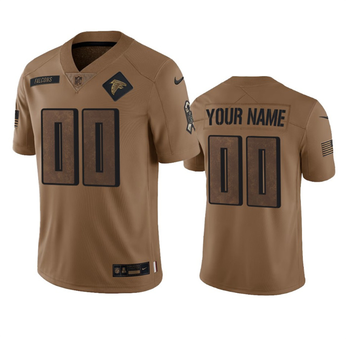 Personalized Men’s Atlanta Falcons Active Player 2023 Brown Salute To Setvice Limited Stitched Football Jersey