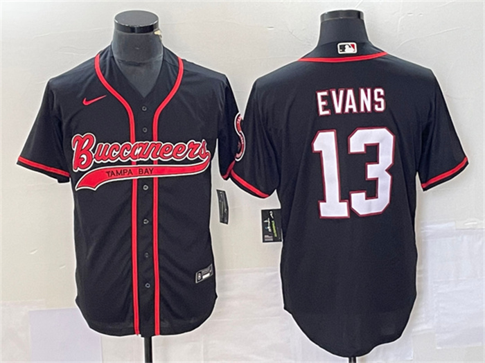 Personalized Men’s Tampa Bay Buccaneers #13 Mike Evans Black Cool Base Stitched Baseball Jersey