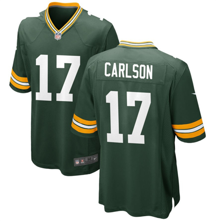 Personalized Men’s Green Bay Packers #17 Anders Carlson Green Stitched Game Jersey