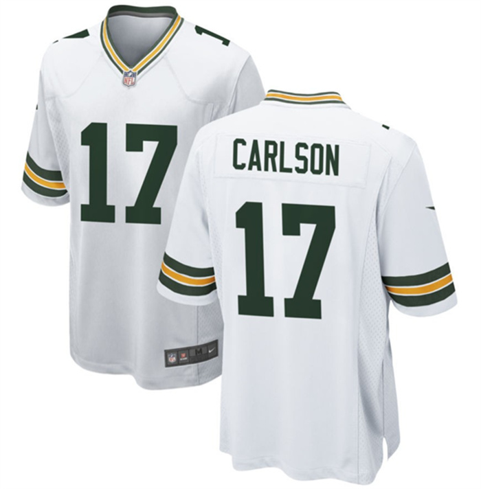 Personalized Men’s Green Bay Packers #17 Anders Carlson White Stitched Game Jersey
