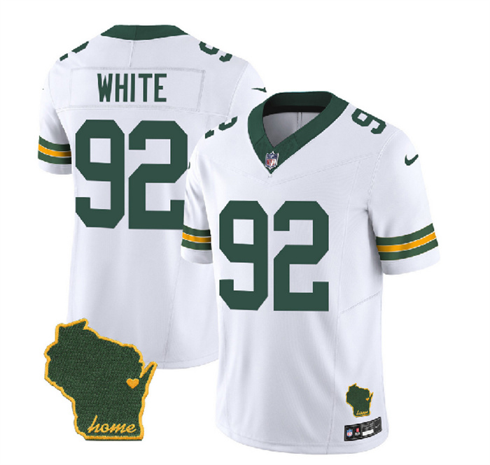 Personalized Men’s Green Bay Packers #92 Reggie White White 2023 F.U.S.E. Home Patch Untouchable Limited Stitched Jersey