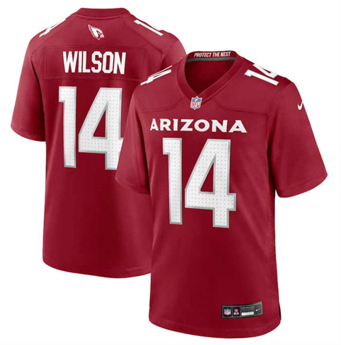Personalized Men’s Arizona Cardinals #14 Michael Wilson Red Stitched Football Game Jersey
