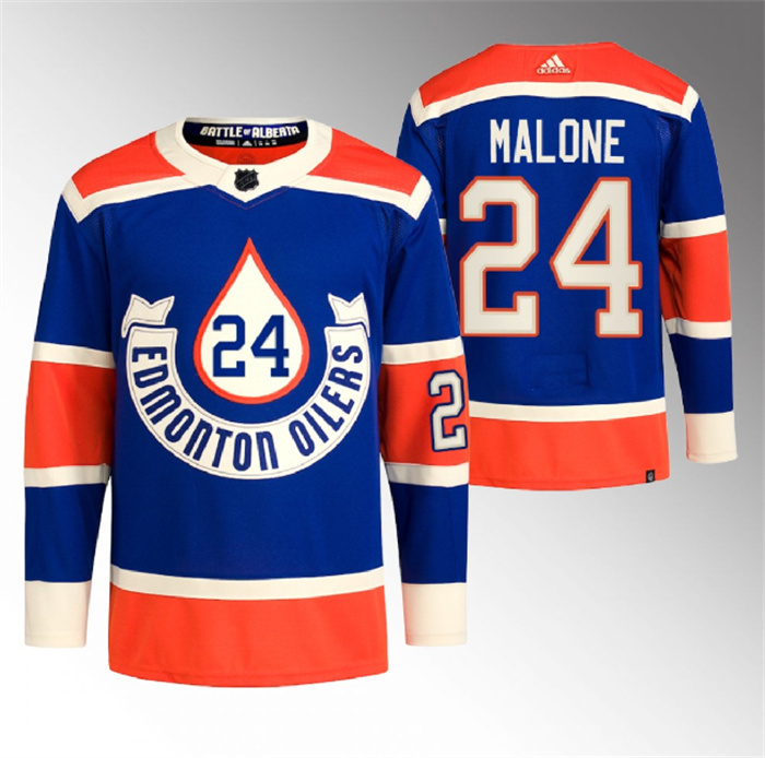 Personalized Men’s Edmonton Oilers #24 Brad Malone 2023 Royal Heritage Classic Primegreen Stitched Jersey