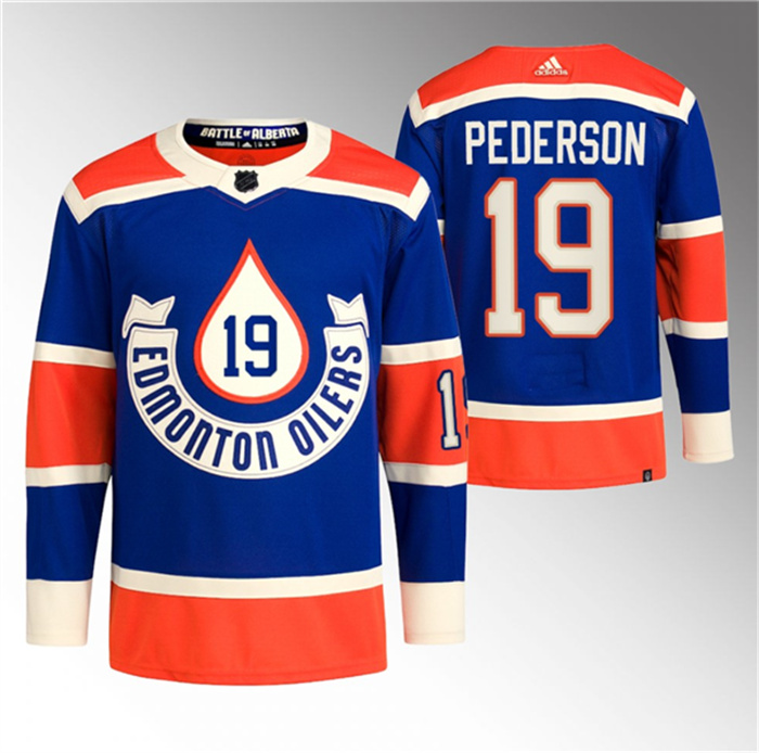 Personalized Men’s Edmonton Oilers #19 Lane Pederson 2023 Royal Heritage Classic Primegreen Stitched Jersey
