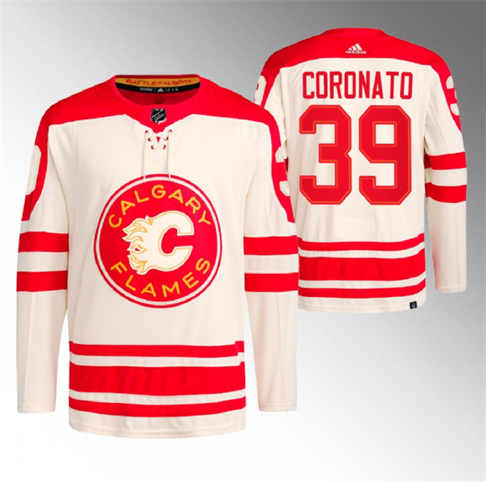 Personalized Men’s Calgary Flames #39 Matt Coronato 2023 Cream Heritage Classic Primegreen Stitched Jersey