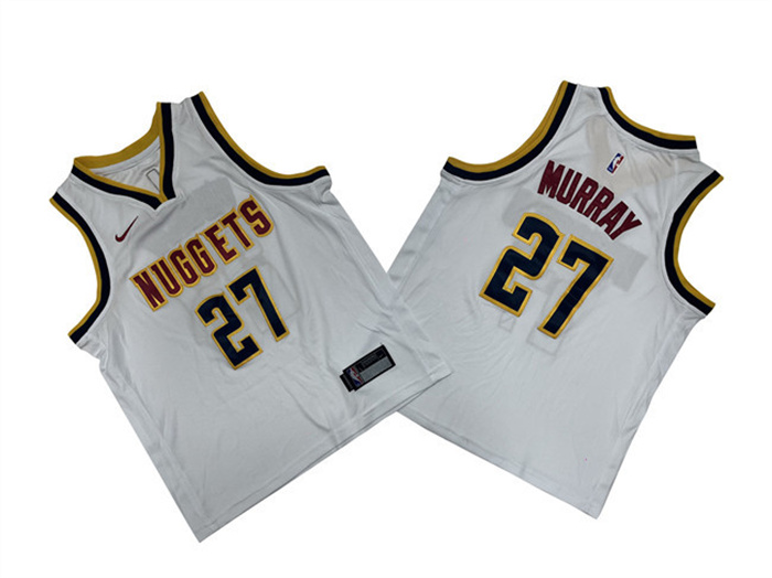 Personalized Youth Denver Nuggets #27 Jamal Murray White Stitched Basketball Jersey
