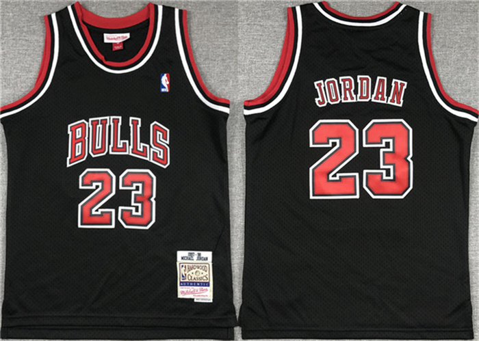 Personalized Youth Chicago Bulls #23 Michael Jordan Black Stitched Basketball Jersey