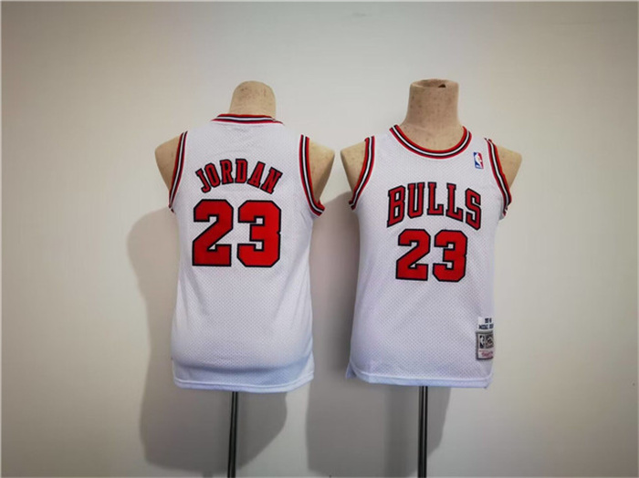 Personalized Youth Chicago Bulls #23 Michael Jordan White Stitched Basketball Jersey