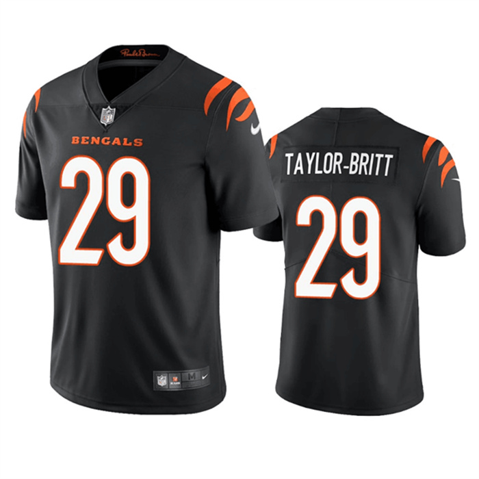 Personalized Men’s Cincinnati Bengals #29 Cam Taylor-Britt Black Stitched Football Jersey