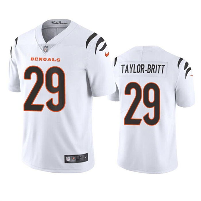 Personalized Men’s Cincinnati Bengals #29 Cam Taylor-Britt White Limited Stitched Football Jersey