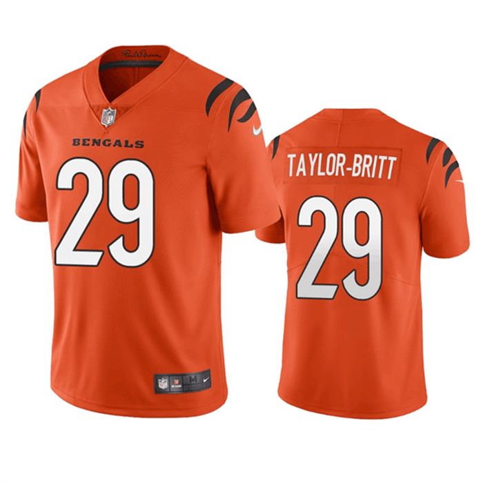 Personalized Men’s Cincinnati Bengals #29 Cam Taylor-Britt Orange Limited Stitched Football Jersey